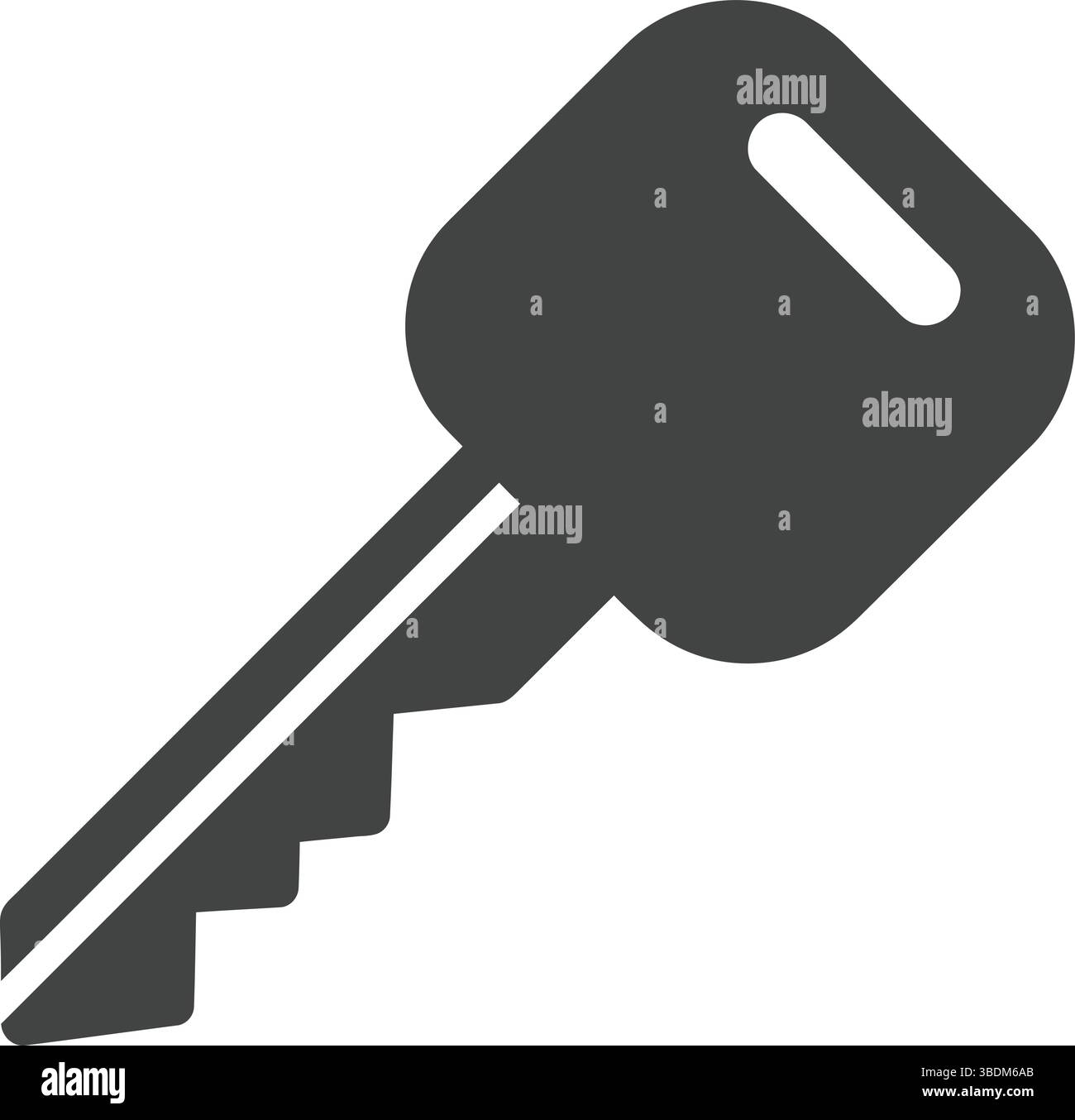 Silhouette in bianco e nero di una chiave: Simbolo minimalista di sicurezza e accesso Illustrazione Vettoriale