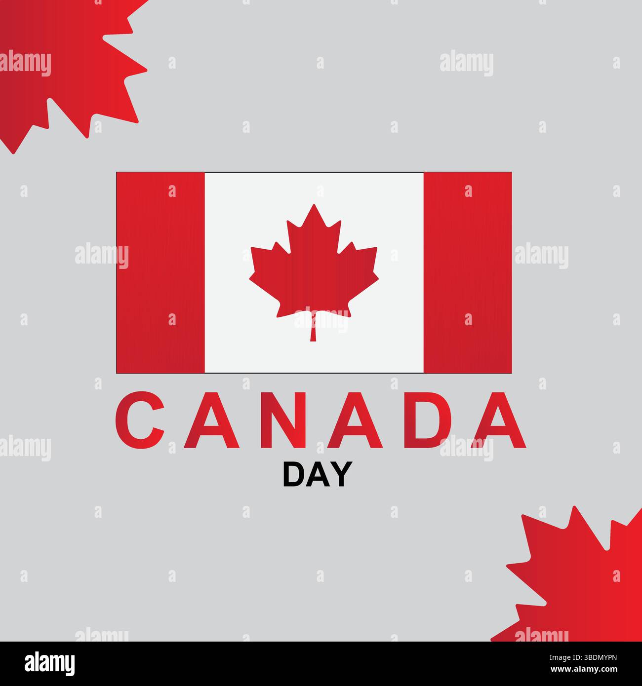La bandiera del 1° luglio del Canada Independence Day è un'illustrazione vettoriale bianca e rossa Illustrazione Vettoriale
