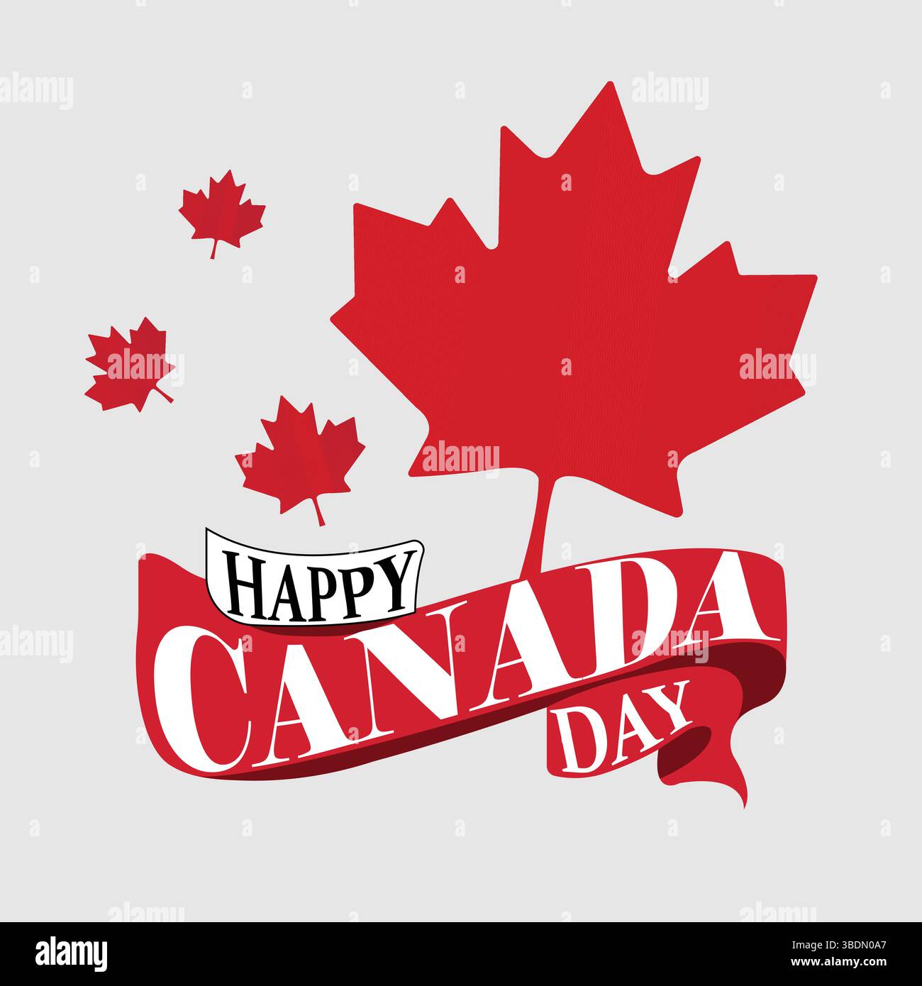 Canada Independence Day 1 luglio illustrazione vettoriale bandiera rossa e bianca Illustrazione Vettoriale