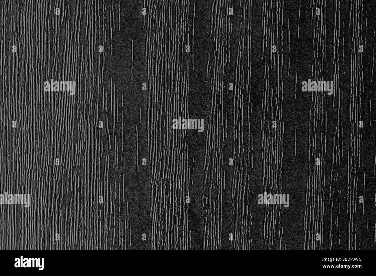 Vista ravvicinata macro con sfumatura di texture in legno nero Foto Stock