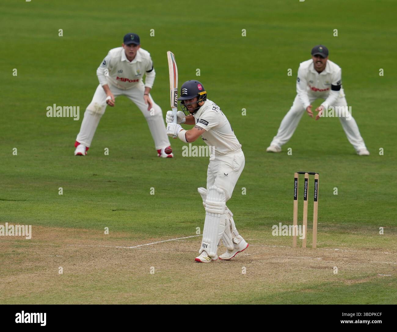 Cardiff, Regno Unito, 25 maggio 2025 Ryan Higgins di Middlesex durante il Rothesay County Championship 2025 a Sophia Gardens Cardiff Regno Unito il 25 2025 maggio Graham Glendinning / Alamy Live News Foto Stock