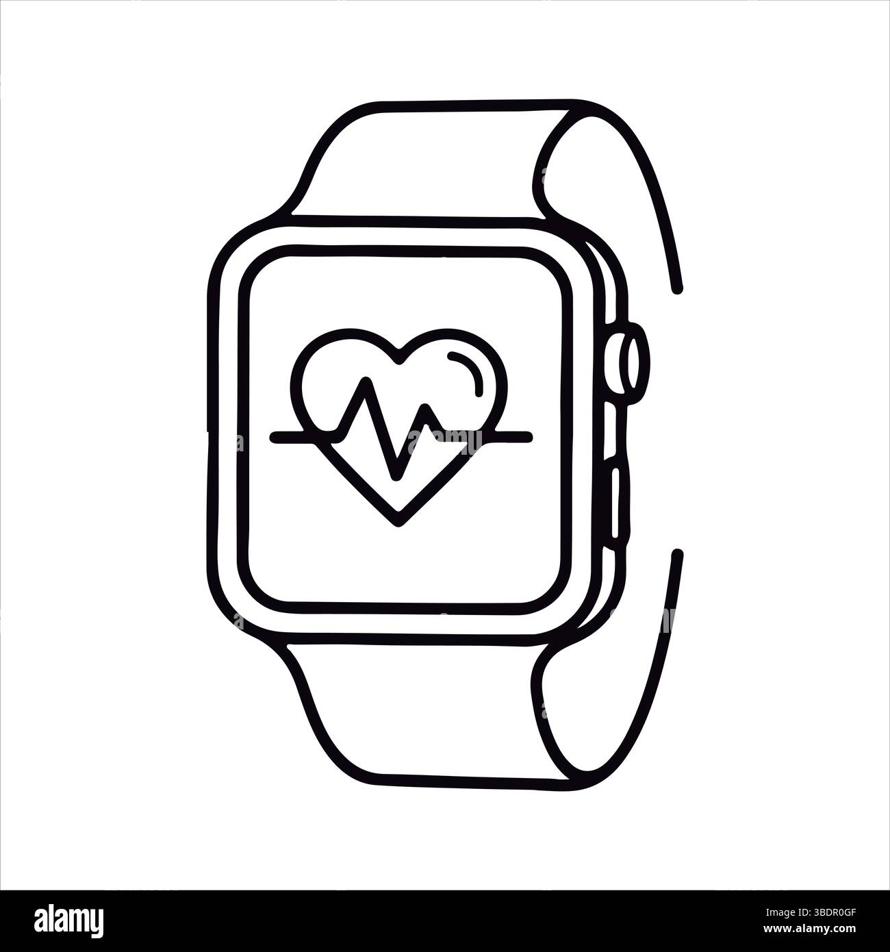 Art. Linea Smartwatch per il monitoraggio della salute e della cardiologia. Illustrazione Vettoriale