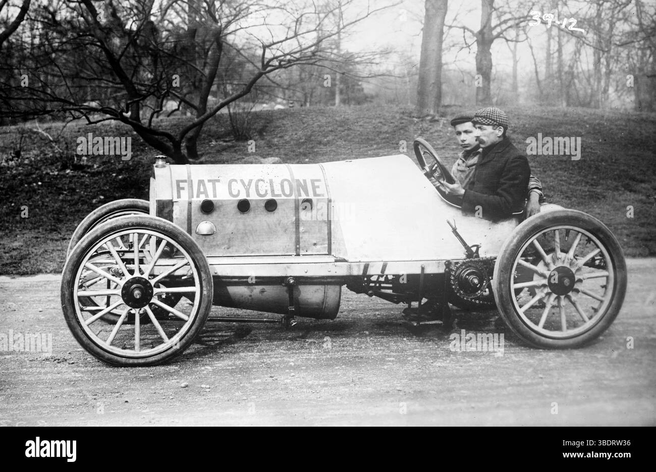 Fiat Cyclone Racing Car, Cedrino su una Fiat Cyclone durante la Briarcliff Auto Race. Foto Stock
