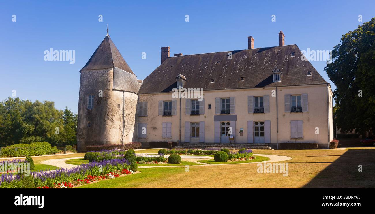 Chateau de Saint-Maur a Argent-sur-Sauldre dall'esterno Foto Stock