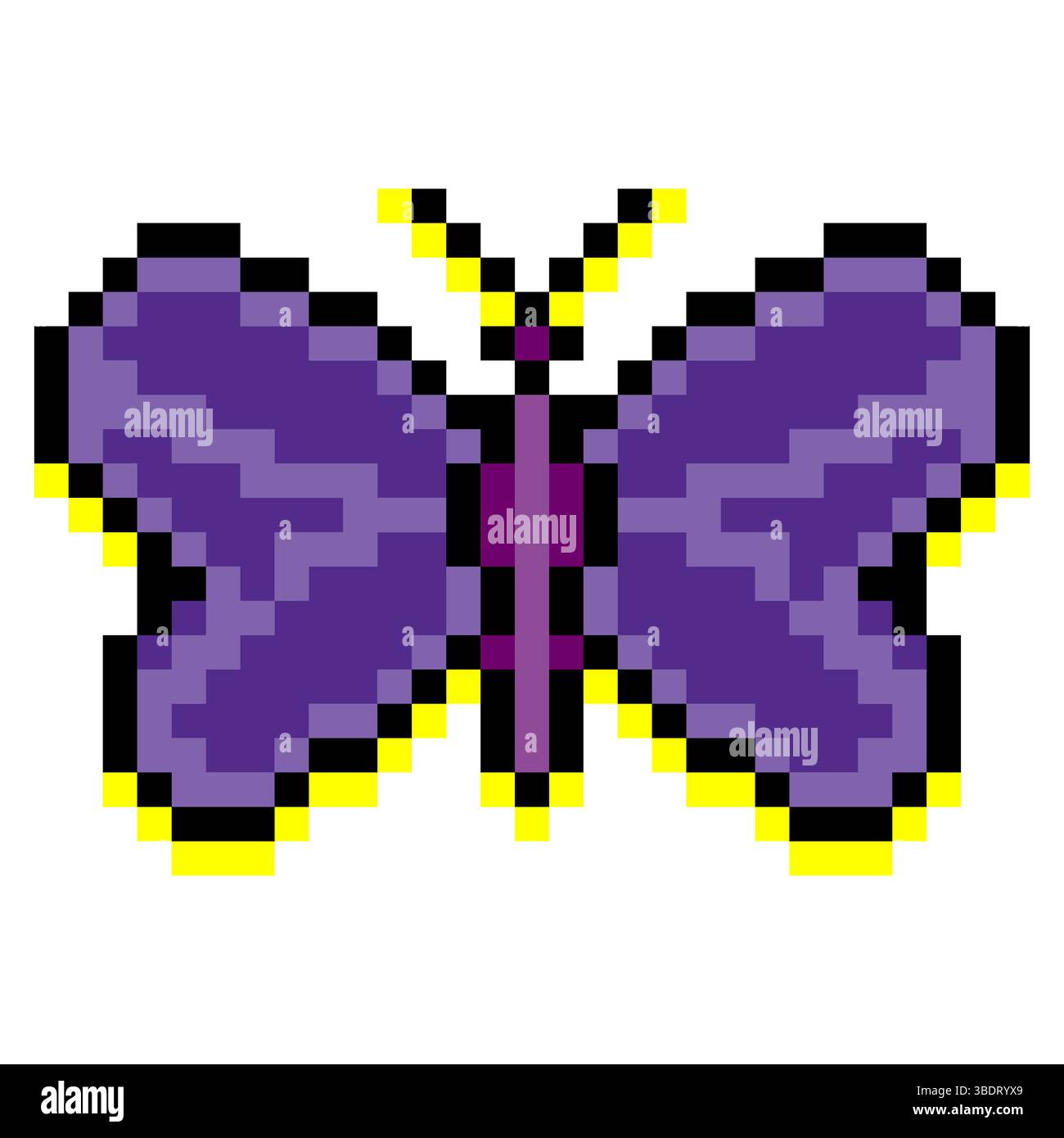 Farfalla in stile pixel art Illustrazione Vettoriale