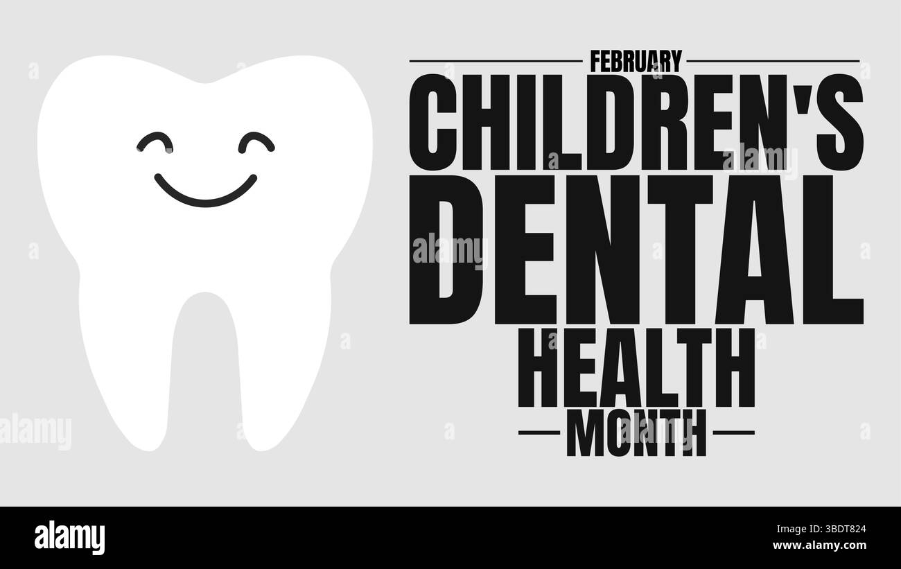 Children's Dental Health Month: Costruire sorrisi sani per una vita Illustrazione Vettoriale