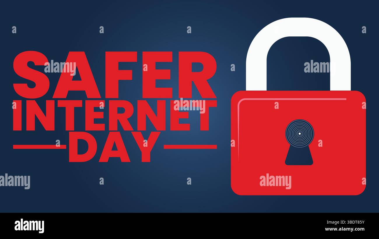 Sicurezza online: Festeggiate la giornata più sicura su Internet Illustrazione Vettoriale