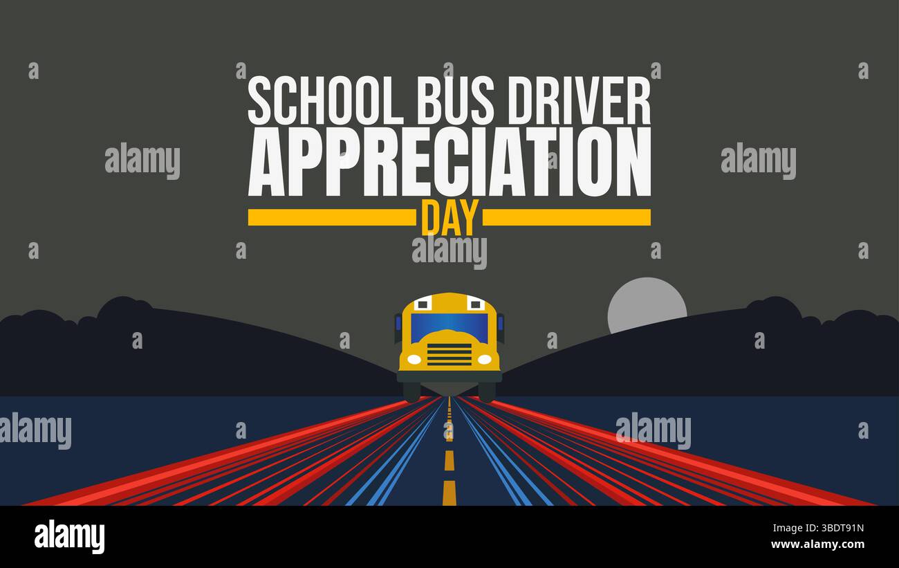 Giornata di apprezzamento degli autisti dello scuolabus: Onorare i nostri Eroi quotidiani Illustrazione Vettoriale