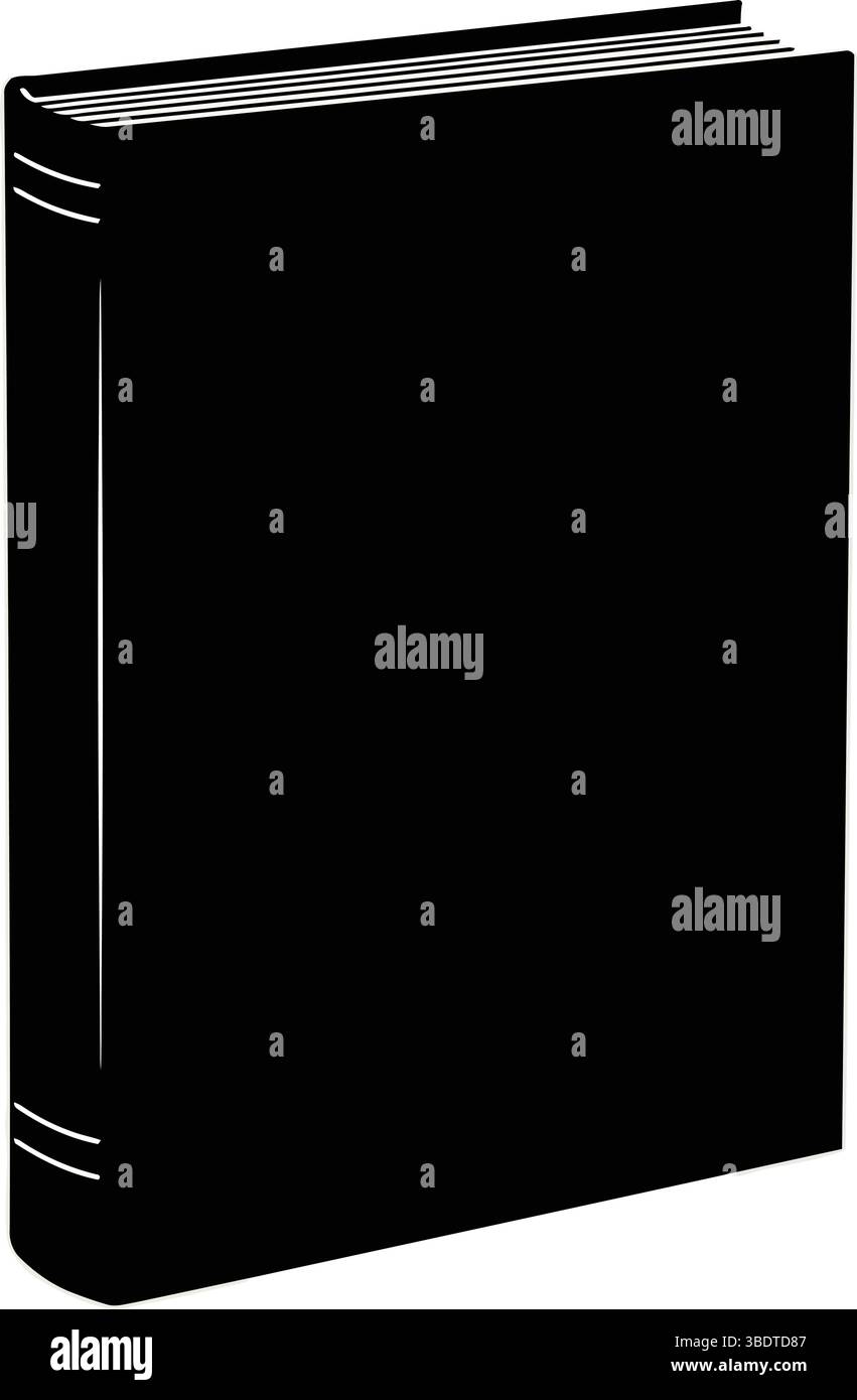 Vettore sagoma a libro chiuso per biblioteca, lettura, istruzione, letteratura, conoscenza, concetti di studio Illustrazione Vettoriale