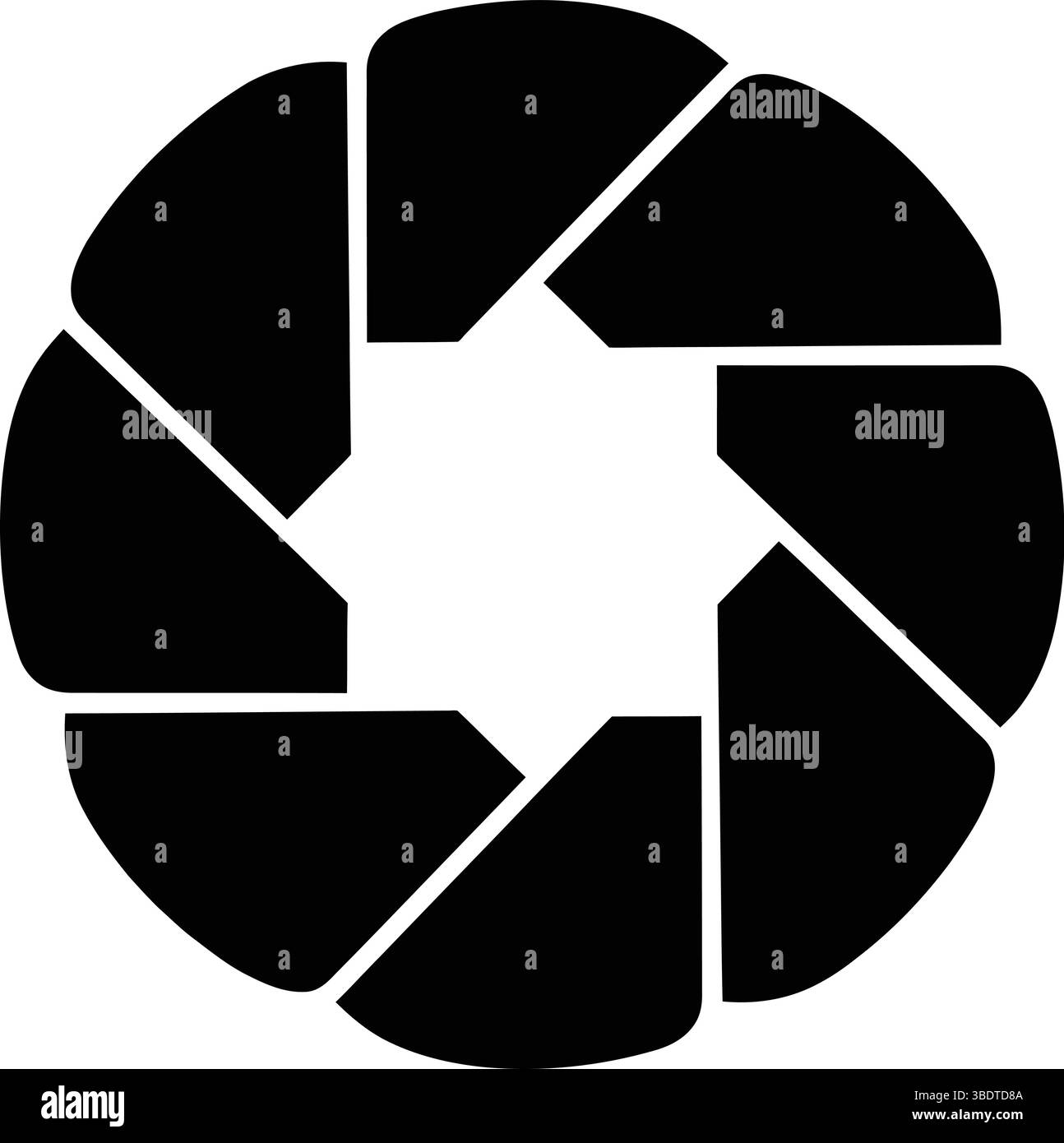 Otturatore della fotocamera con silhouette vettoriale per la fotografia, obiettivo della fotocamera, produzione di contenuti multimediali, Logo fotografico creativo Illustrazione Vettoriale