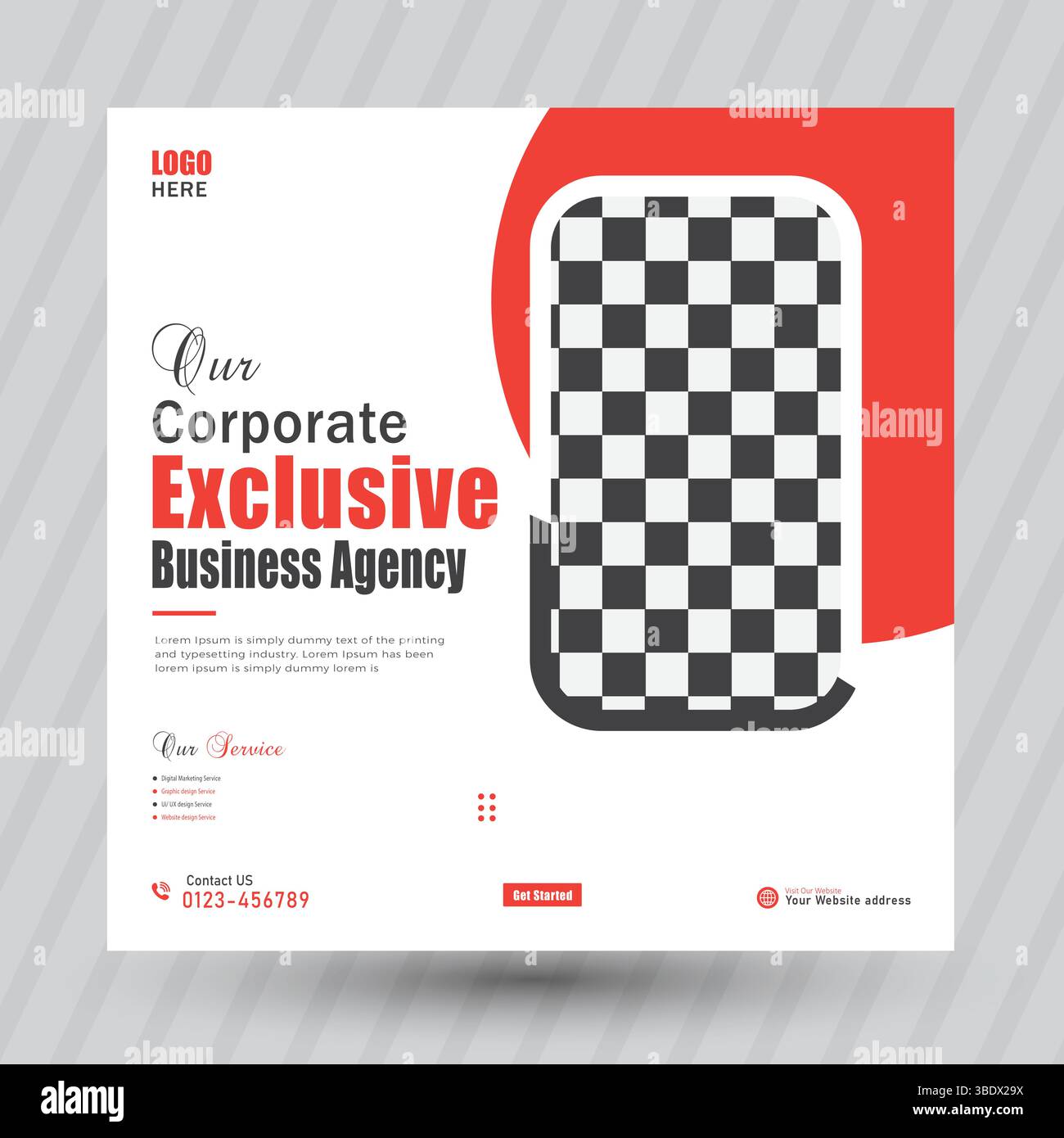 Digital Marketing Agency e post sui social media aziendali Illustrazione Vettoriale