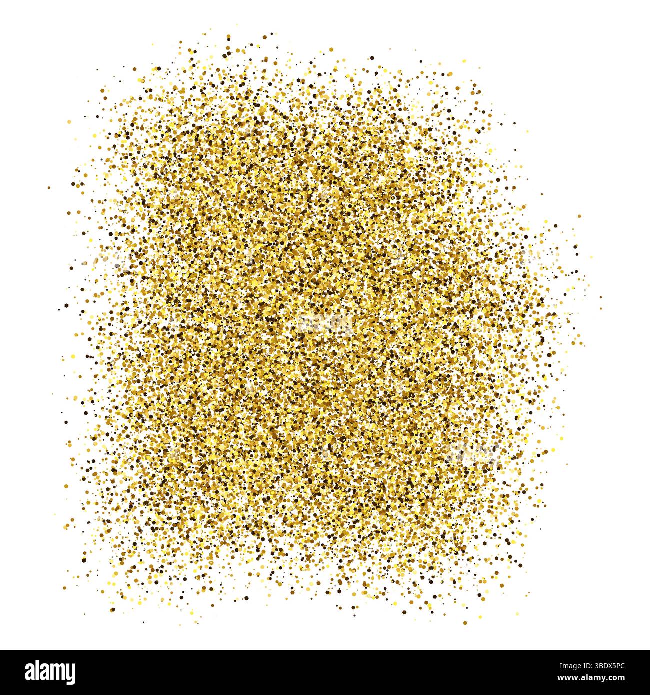 Sfondo scintillante Golden Paint su sfondo bianco. Sfondo con scintille dorate ed effetto glitter. Spazio vuoto per il testo. Illustrazione vettoriale Illustrazione Vettoriale