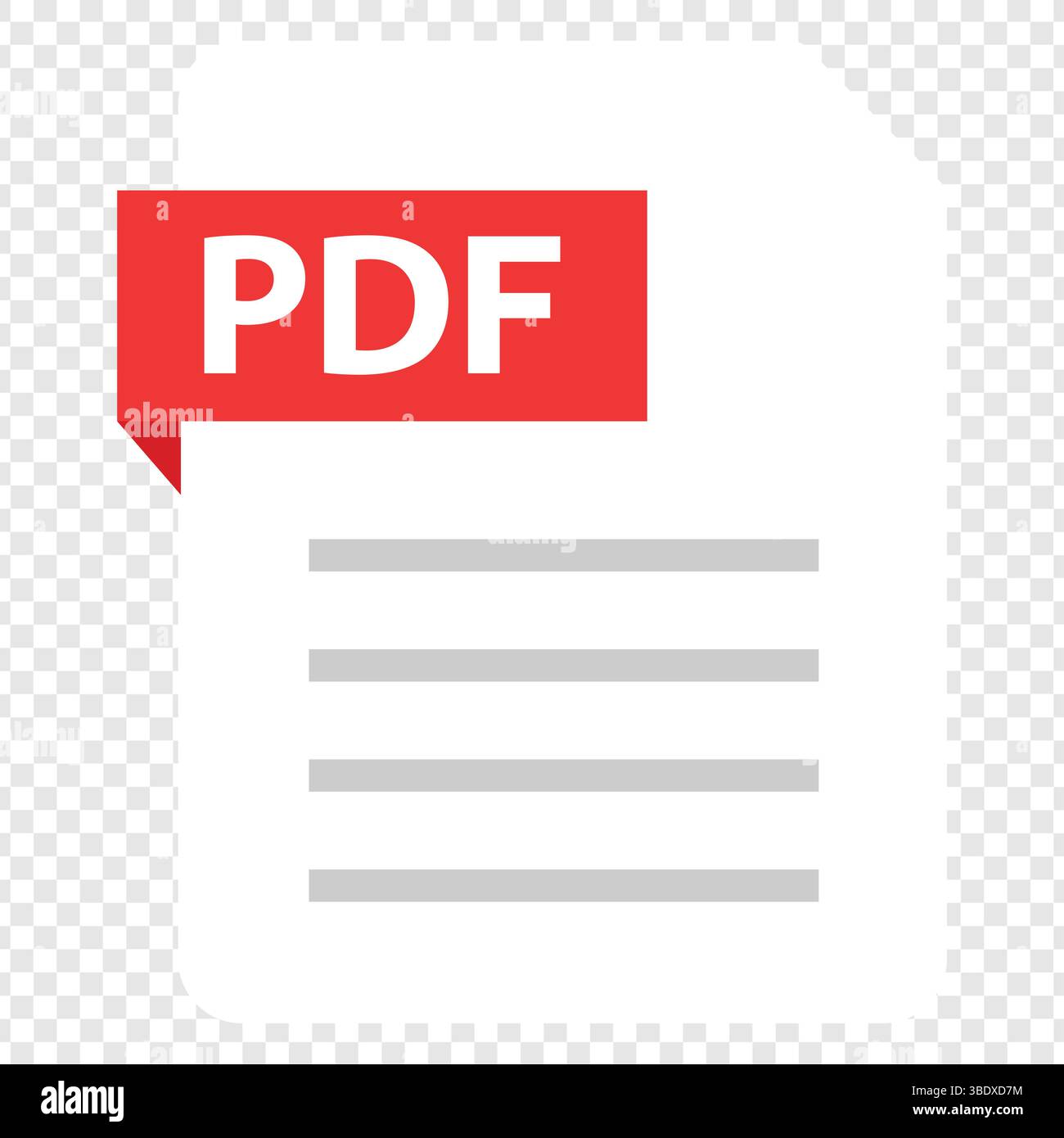 Icona della nota del documento PDF in stile piatto. Illustrazione vettoriale del foglio di carta su sfondo isolato. Il blocco note PDF documenta il concetto aziendale Illustrazione Vettoriale