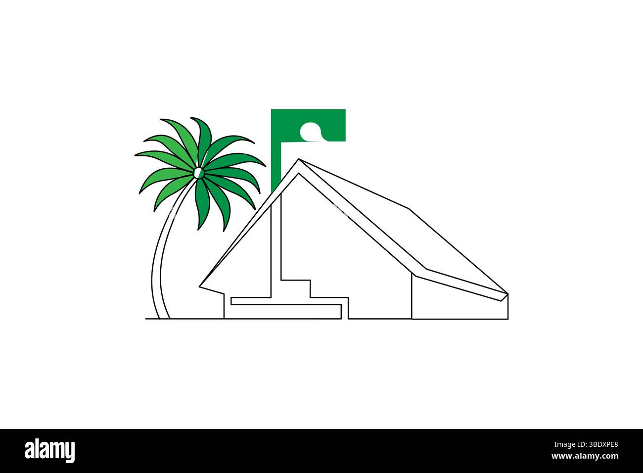 Casa un disegno di disegni di forbici con disegno vettoriale Illustrazione Vettoriale