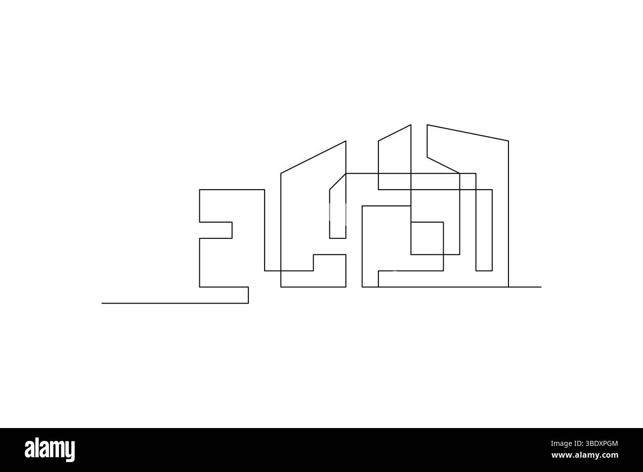 Casa un disegno di disegni di forbici con disegno vettoriale Illustrazione Vettoriale