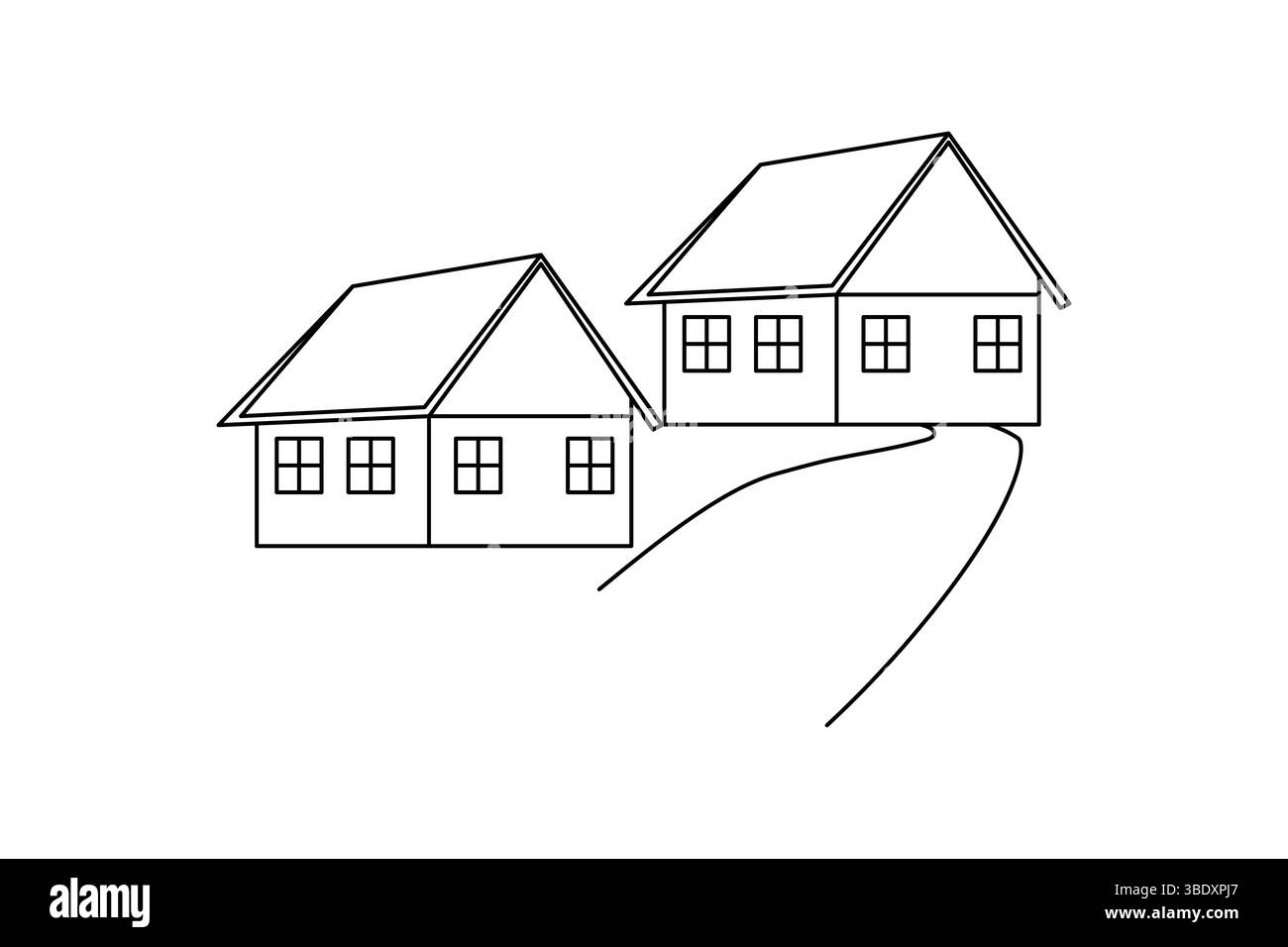 Casa un disegno di disegni di forbici con disegno vettoriale Illustrazione Vettoriale