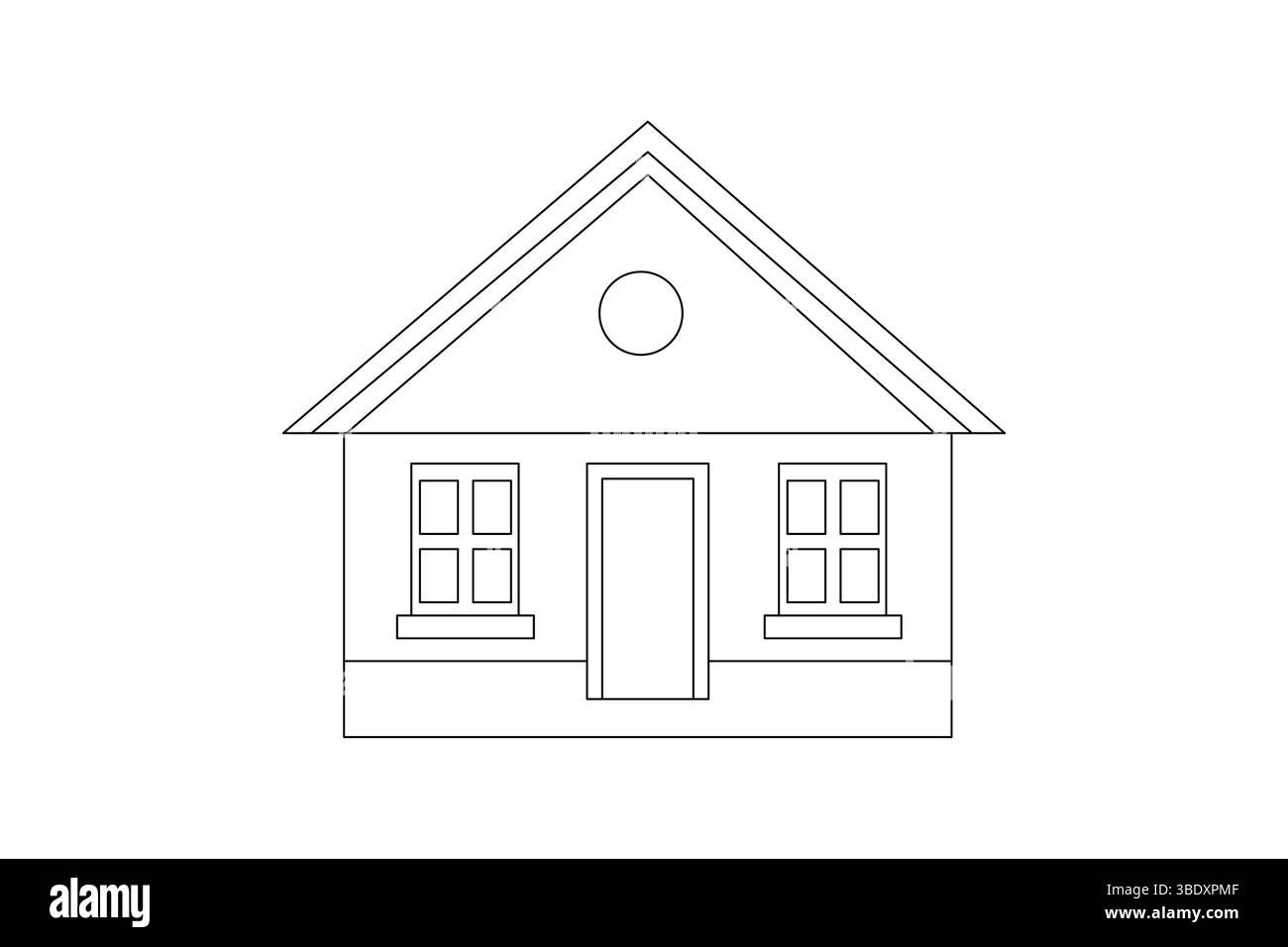 Casa un disegno di disegni di forbici con disegno vettoriale Illustrazione Vettoriale