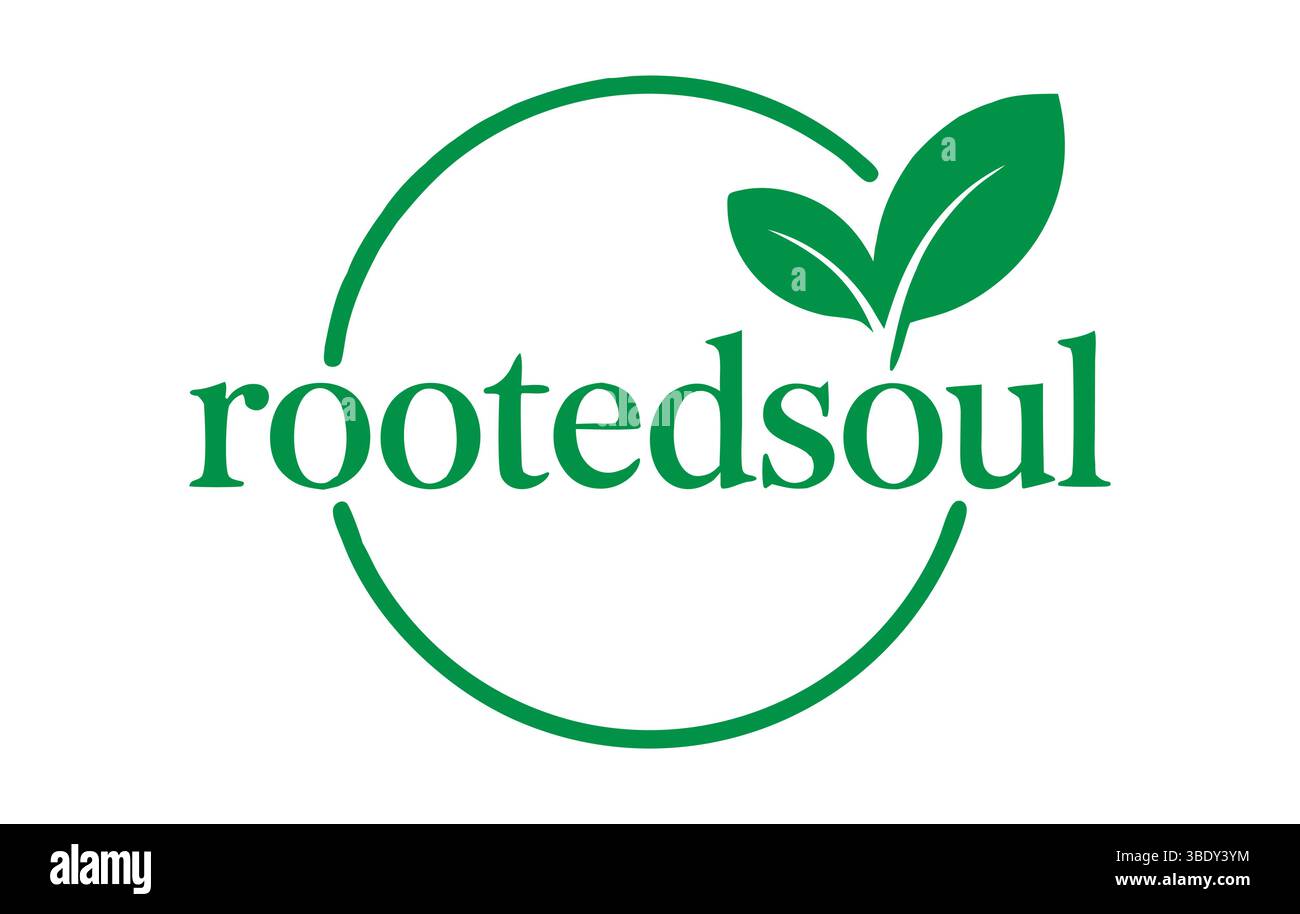 Design con logo Rooted Soul Green Illustrazione Vettoriale