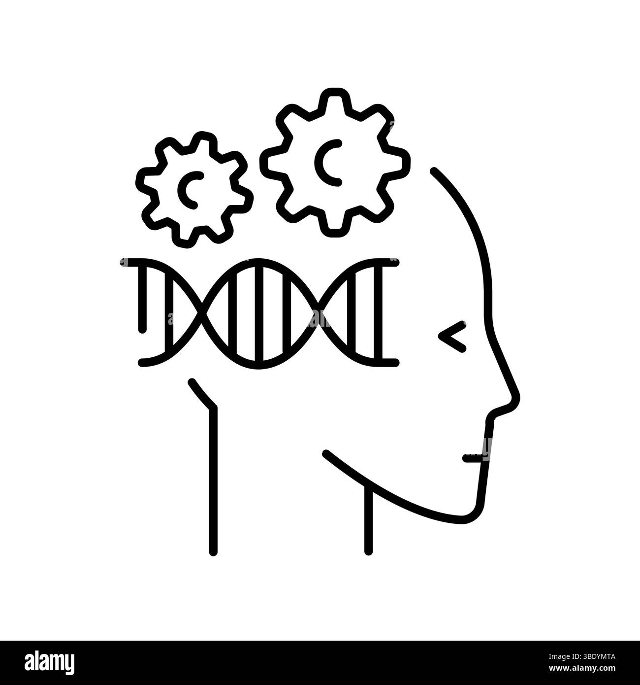 icona della linea nera di biohacking per progetti digitali e di stampa. Icone di pulizia minime per applicazioni e siti Web. Icone semplici e moderne per UI UX e branding Illustrazione Vettoriale