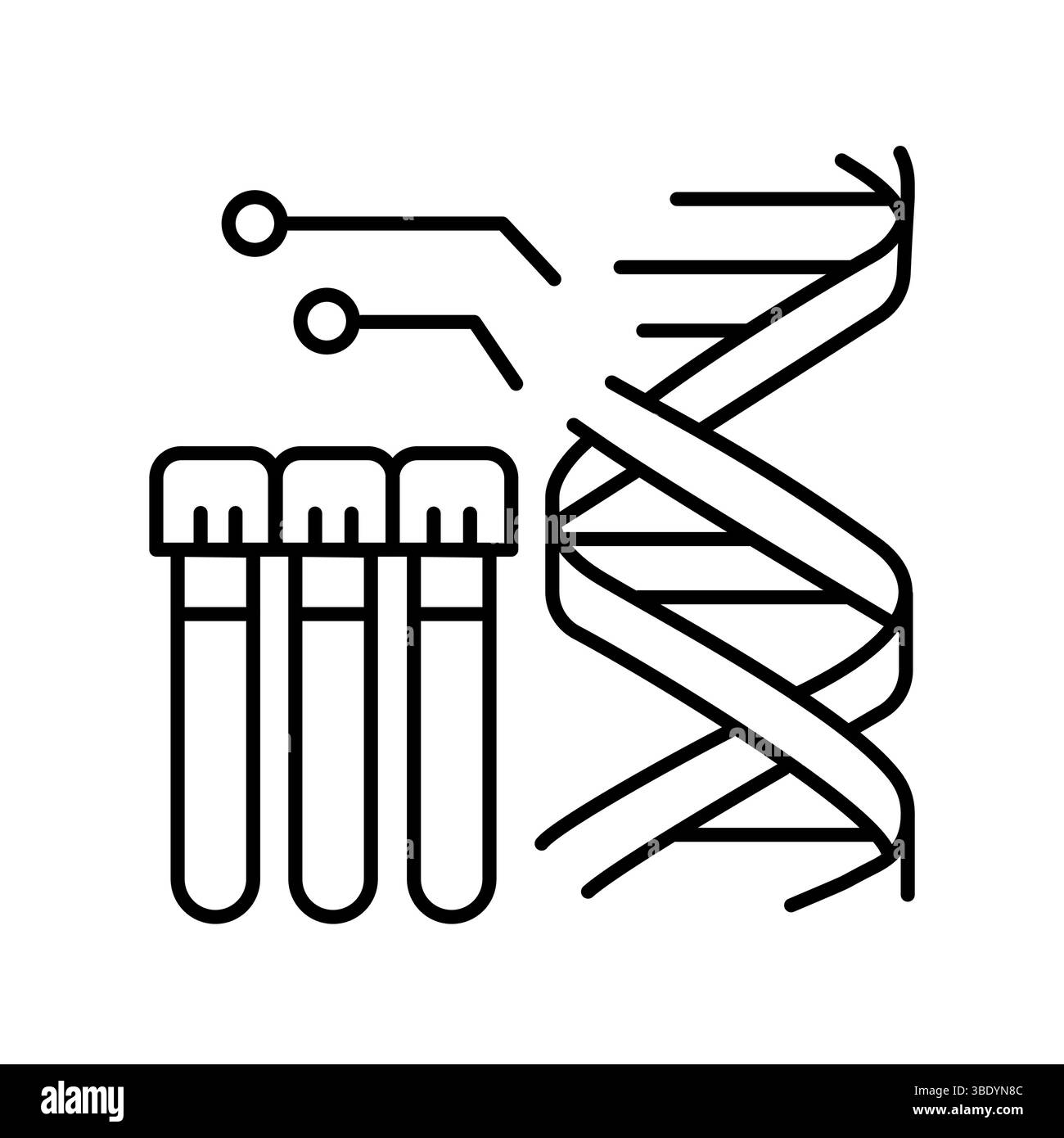 icona della linea nera dei test genetici per progetti digitali e di stampa. Icone di pulizia minime per applicazioni e siti Web. Icone semplici e moderne per UI UX e branding Illustrazione Vettoriale