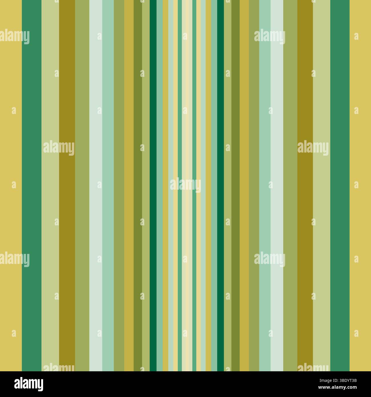 Un motivo vettoriale senza cuciture caratterizzato da strisce verticali in tonalità verde, giallo e beige, ispirate ai paesaggi forestali. Perfetto per tessuti e carta da parati Illustrazione Vettoriale