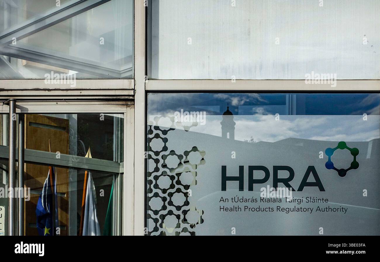 Gli uffici di HPRA, la Health Products Regulatory Authority di Earsfort Terrace, Dublino, Irlanda. L'autorità è l'organismo di regolamentazione per i medicinali Foto Stock