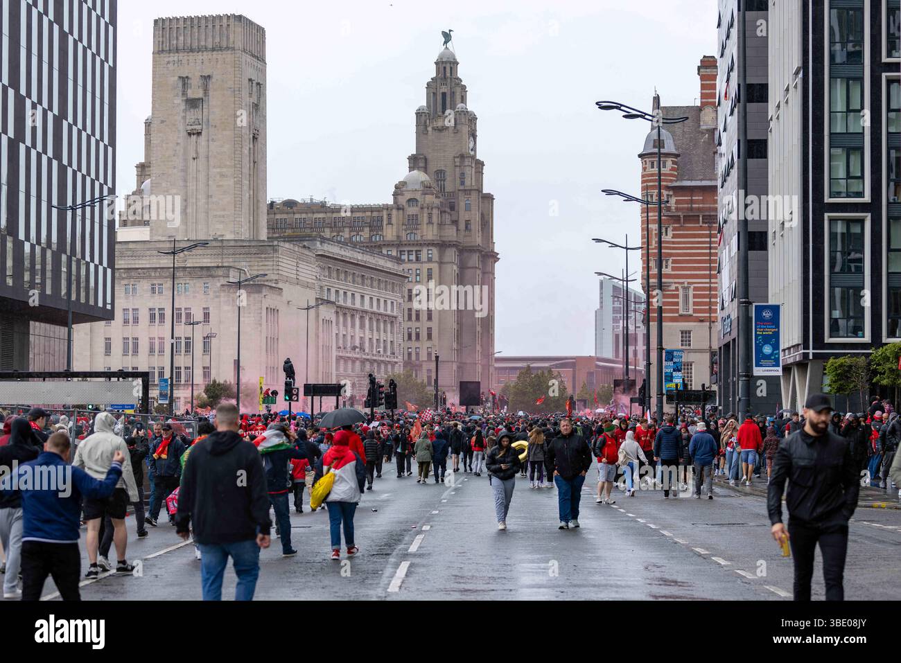 Centro città, Liverpool, Merseyside, Regno Unito. 26 maggio 2025. Liverpool FC Premier League Trophy Parade; credito: Action Plus Sports/Alamy Live News Foto Stock