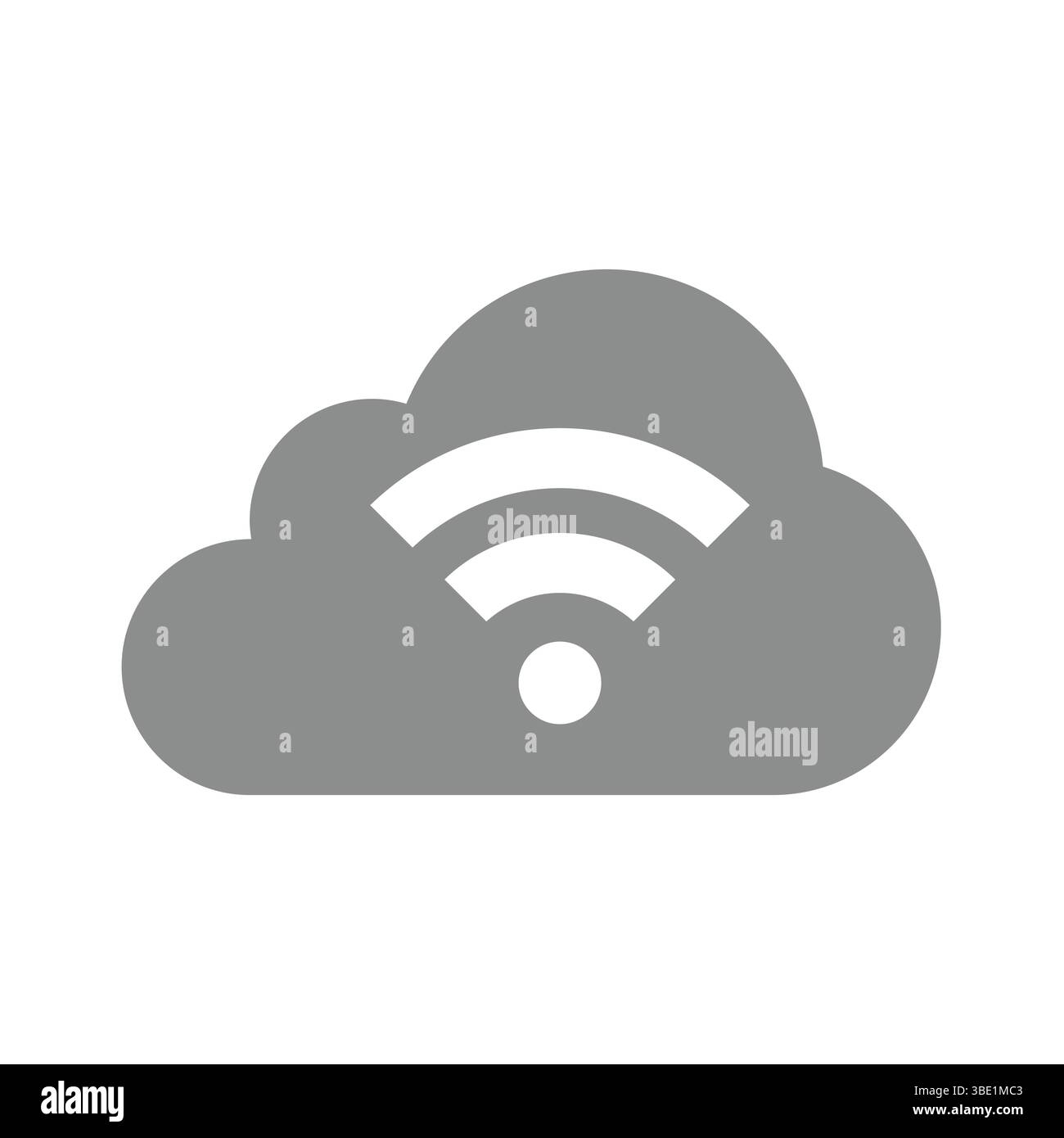 Servizio di archiviazione cloud con simbolo wi-fi. Semplice icona wi fi vettoriale. Illustrazione Vettoriale