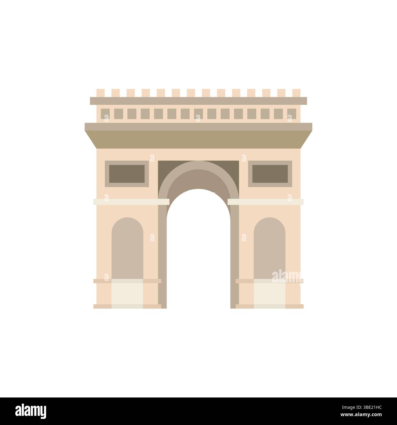 Illustrazione dell'Arco di Trionfo a Parigi in Francia. Illustrazione simbolo di stile minimalista. Illustrazione Vettoriale