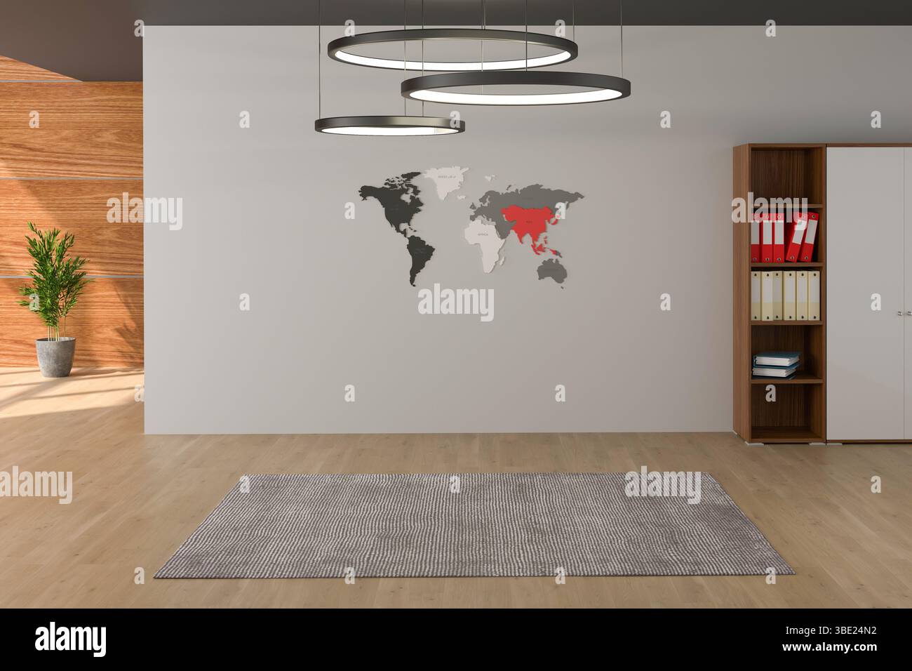 rendering 3d di design degli interni in spazi liberi . interni dell'ufficio Foto Stock rendering 3d di design degli interni in spazi liberi . interni dell'ufficio Foto Stock