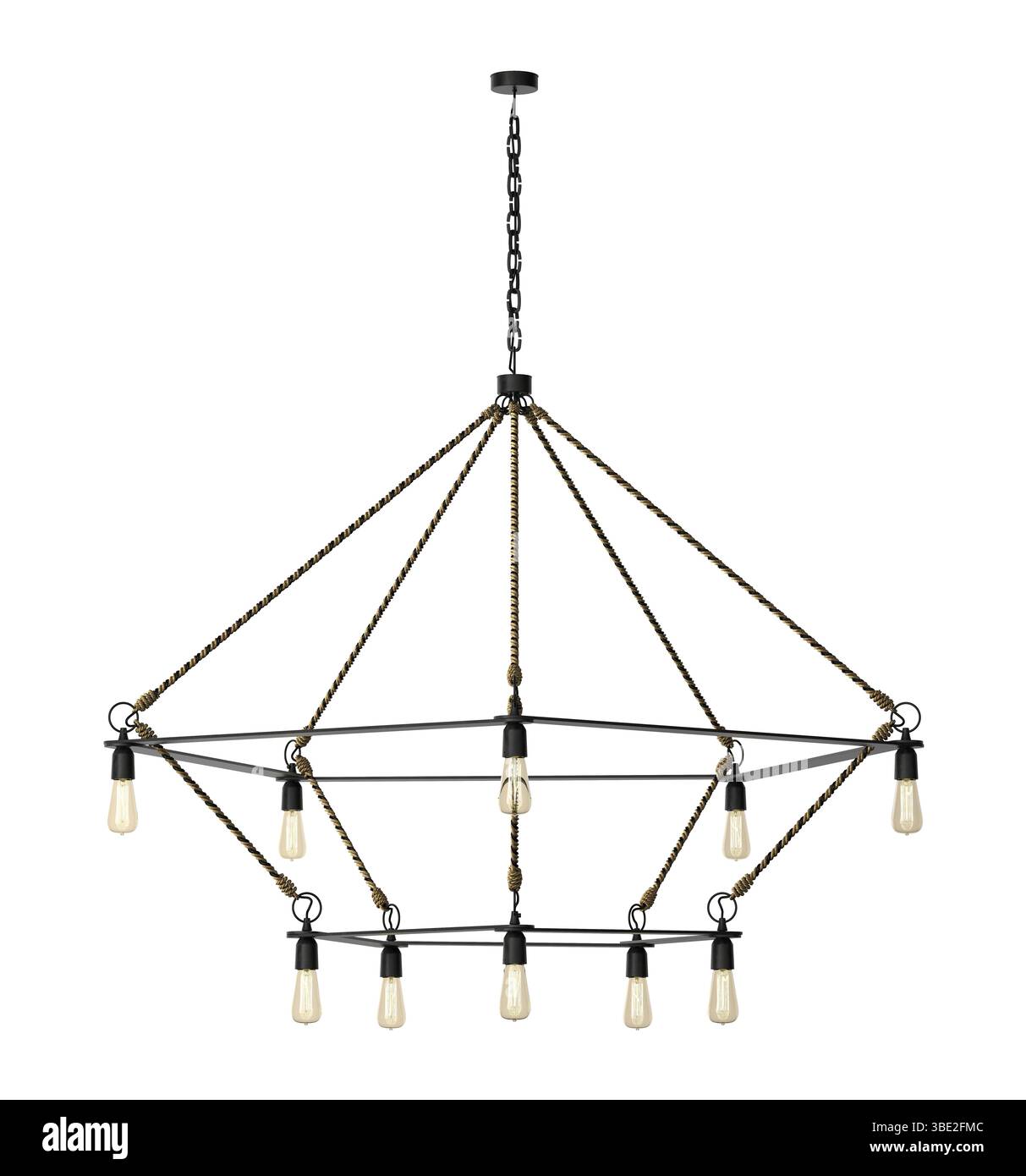 Rendering 3d del lampadario moderno. isolato sullo sfondo Foto Stock Rendering 3d del lampadario moderno. isolato sullo sfondo Foto Stock