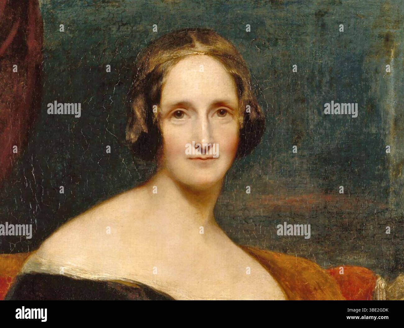 MARY SHELLEY (romanziere inglese del 1797-18510 in un dettaglio del dipinto del 1840 di Richard Rothwell Foto Stock