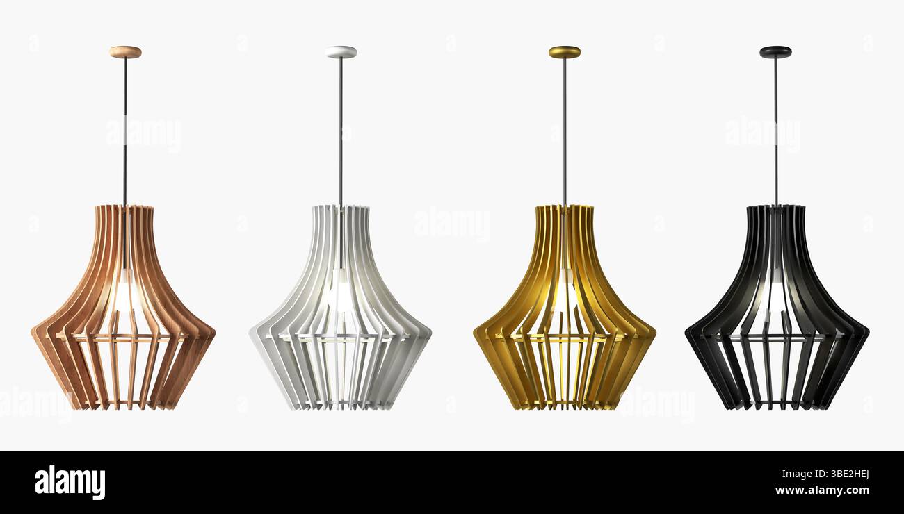 Rendering 3d del lampadario moderno. isolato sullo sfondo Foto Stock Rendering 3d del lampadario moderno. isolato sullo sfondo Foto Stock