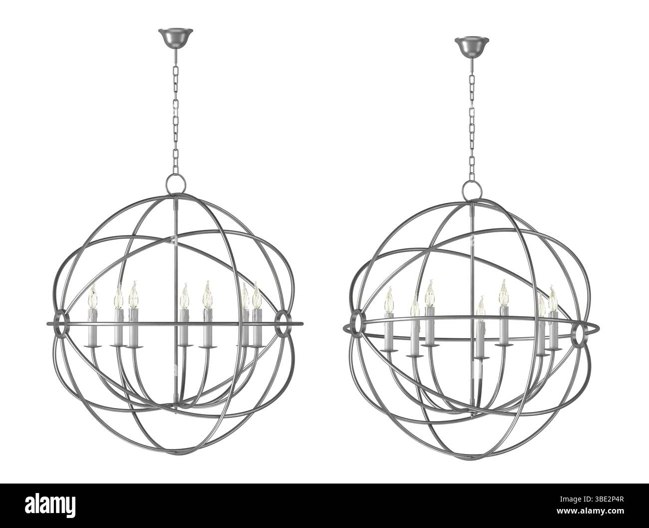 Rendering 3d del lampadario moderno. isolato sullo sfondo Foto Stock Rendering 3d del lampadario moderno. isolato sullo sfondo Foto Stock
