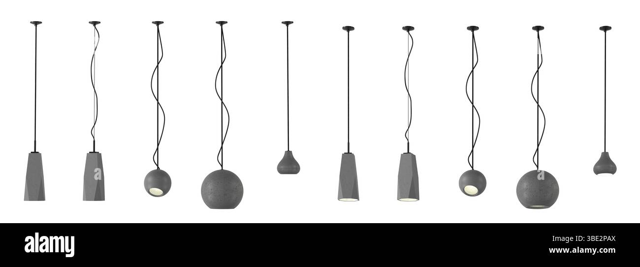 Rendering 3d del lampadario moderno. isolato sullo sfondo Foto Stock Rendering 3d del lampadario moderno. isolato sullo sfondo Foto Stock