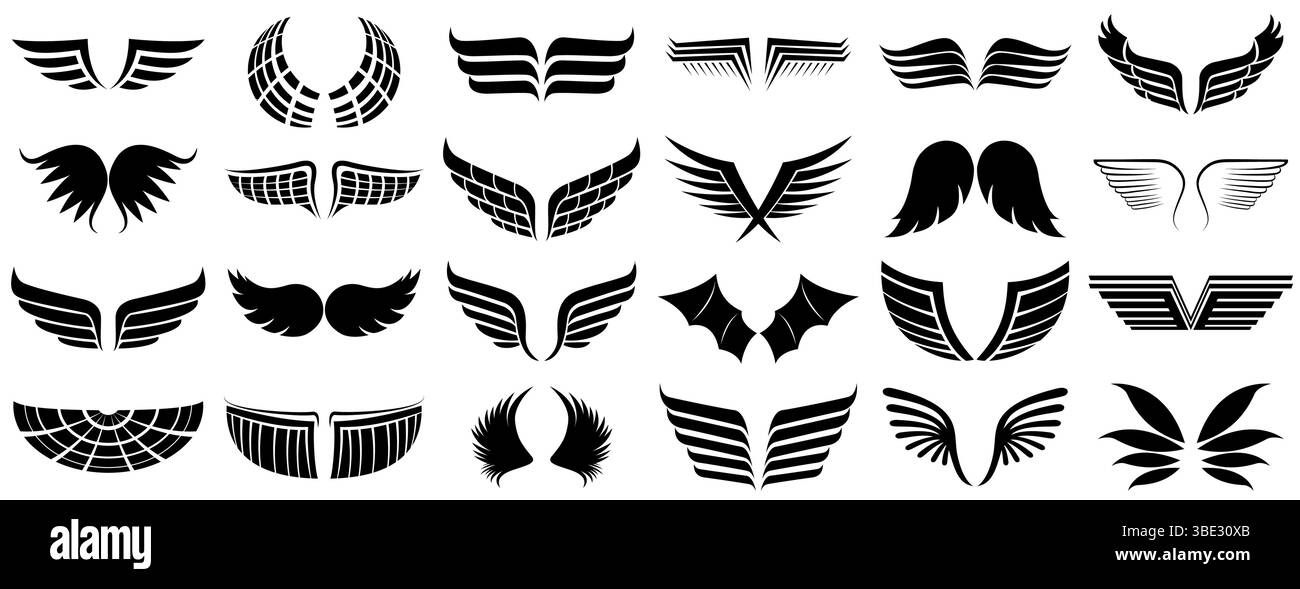 Collezione Wings Shapes - illustrazione vettoriale Illustrazione Vettoriale