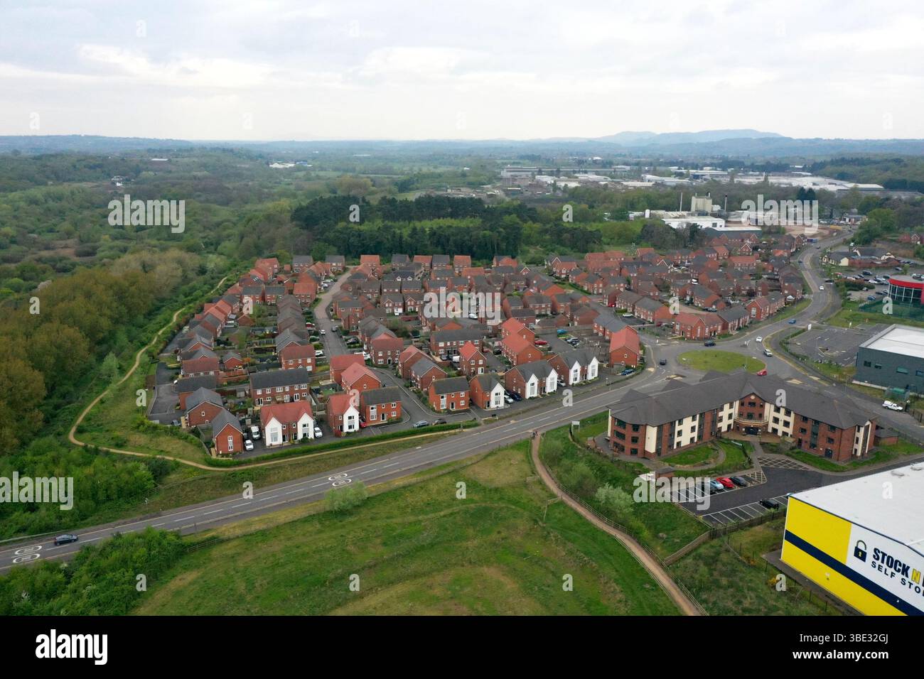 Nuovo sviluppo abitativo a Silverwoods Way, Foley Park, Kidderminster, Worcestershire aprile 2025 Foto Stock