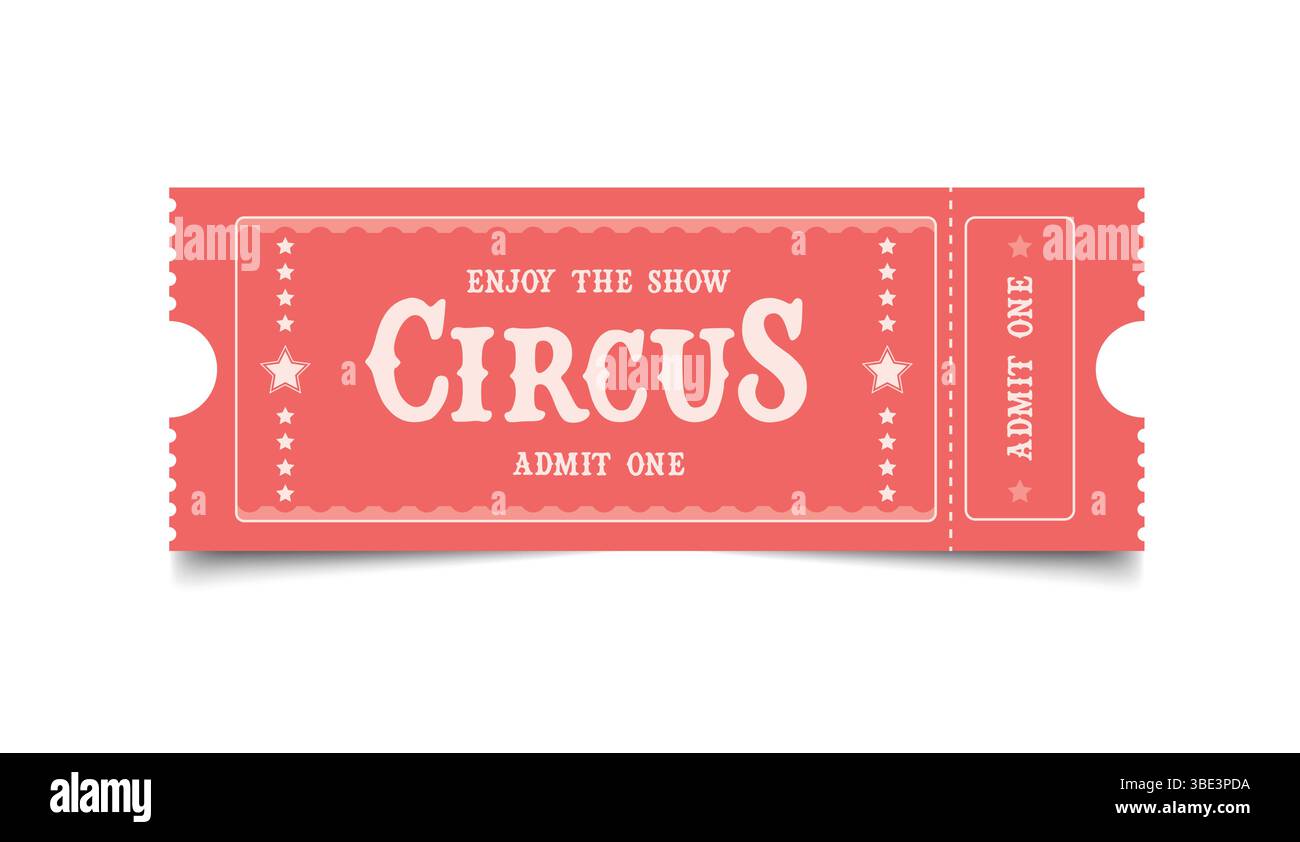 Biglietto a un tono per il circo. Illustrazione vettoriale Illustrazione Vettoriale