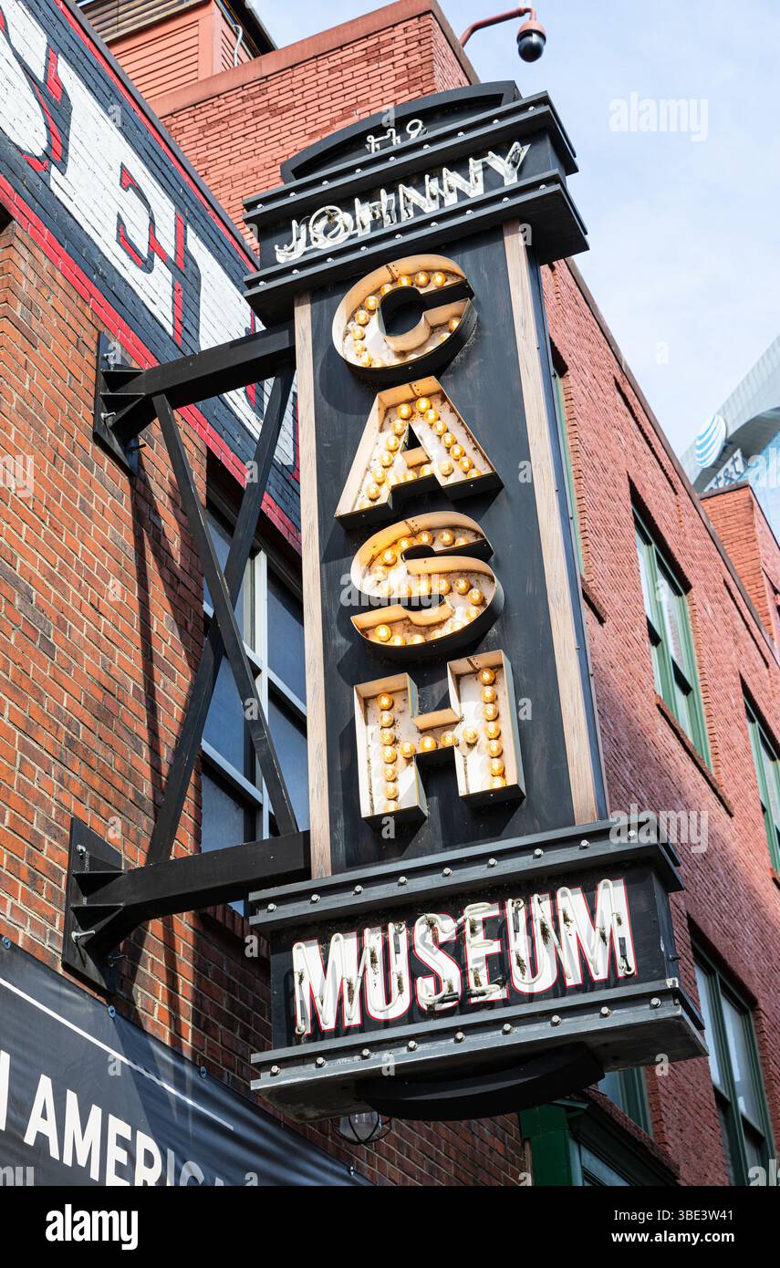 Museo Johnny Cash sulla 3rd Avenue S, Nashville, Tennessee, USA Foto Stock