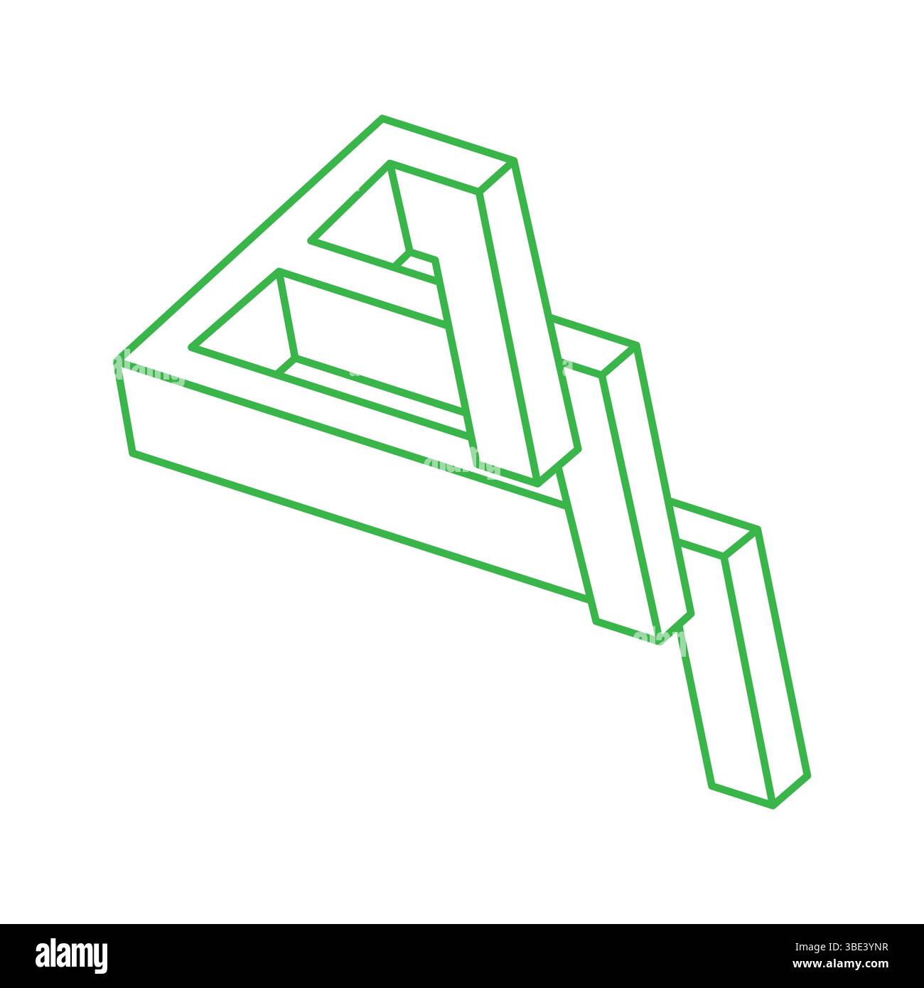 Forme impossibili. Geometria sacra. Illusione ottica. Oggetto geometrico eterno astratto. Logo Impossible Endless Outline. Arte ottica. Impossibile Illustrazione Vettoriale