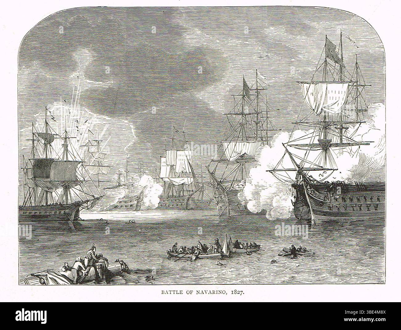 La Battaglia di Navarino, 20 ottobre 1827 Foto Stock