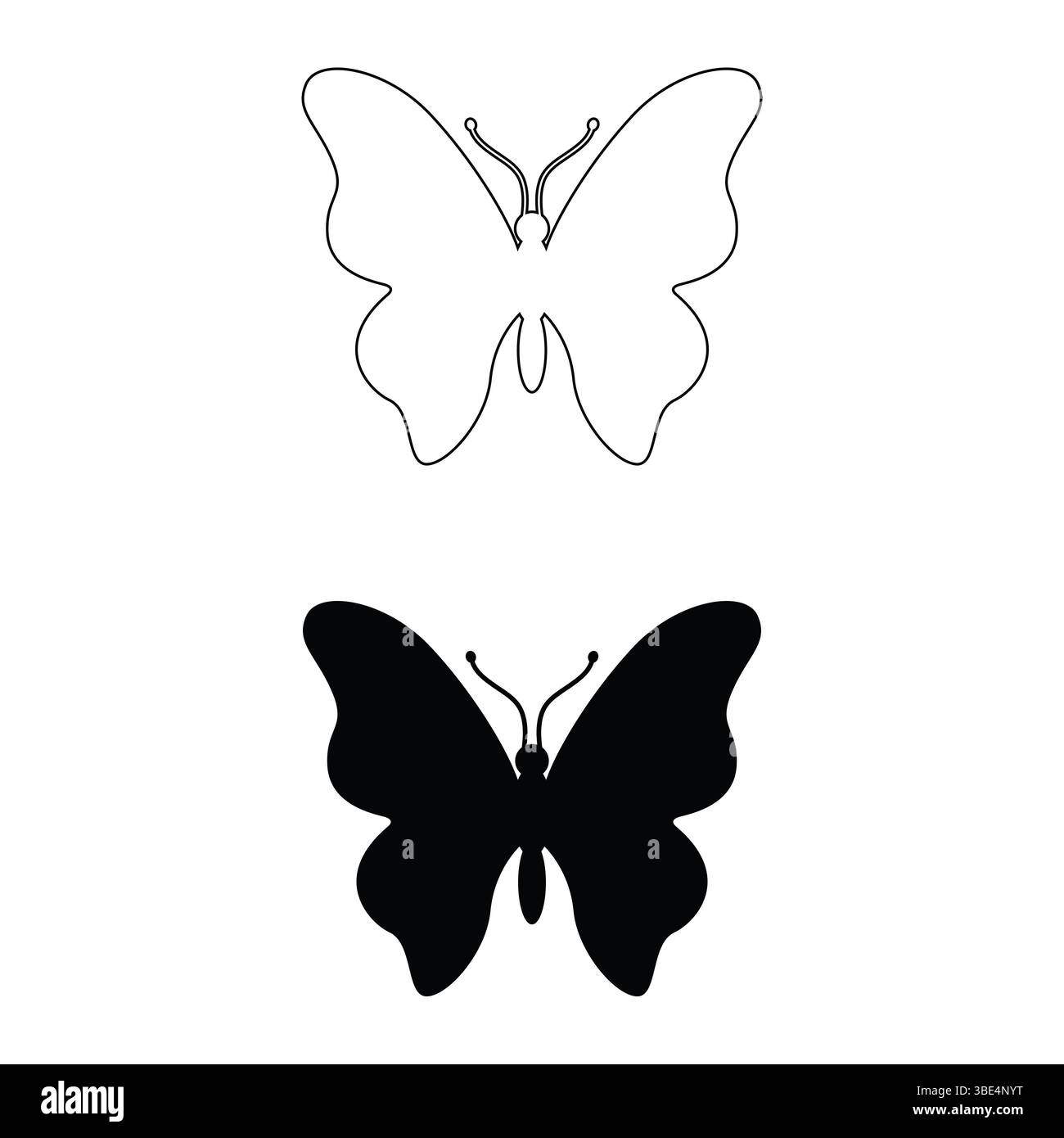 Vettore di silhouette a farfalla nera | Design isolato del tagliente a insetti Illustrazione Vettoriale