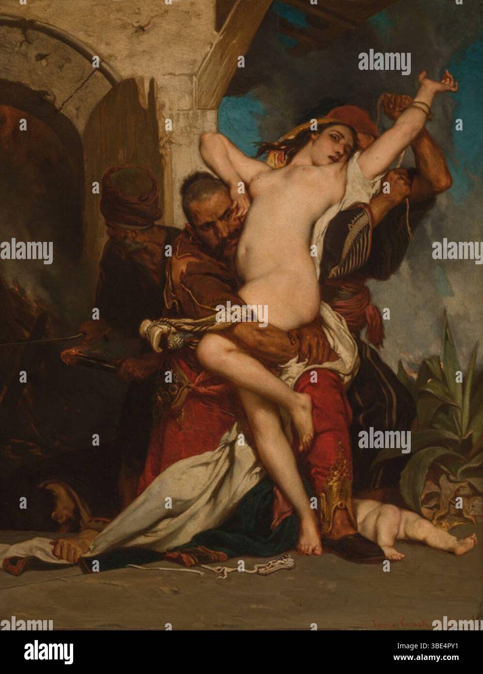 Jaroslav Čermák - rapimento di una donna montenegrina, replica Foto Stock