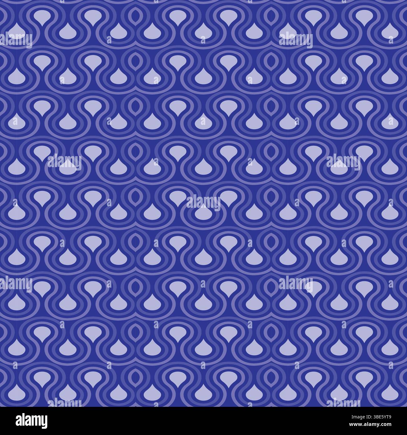 Design astratto senza cuciture in sfumature di blu con forme a goccia a incastro Illustrazione Vettoriale