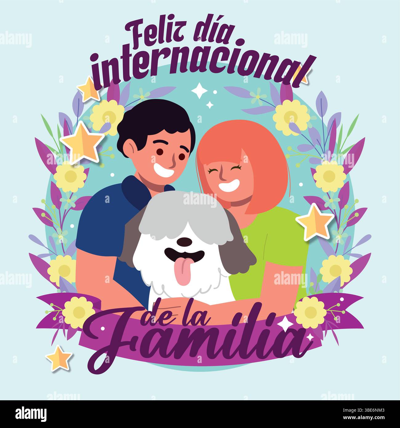 Tessera di coppia per il giorno della famiglia. Vettore Illustrazione Vettoriale