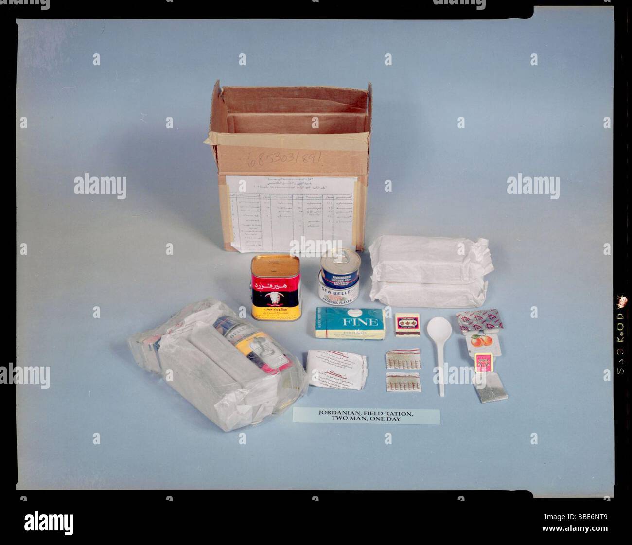 Giordano, razione campo, due uomini, un giorno Foto Stock