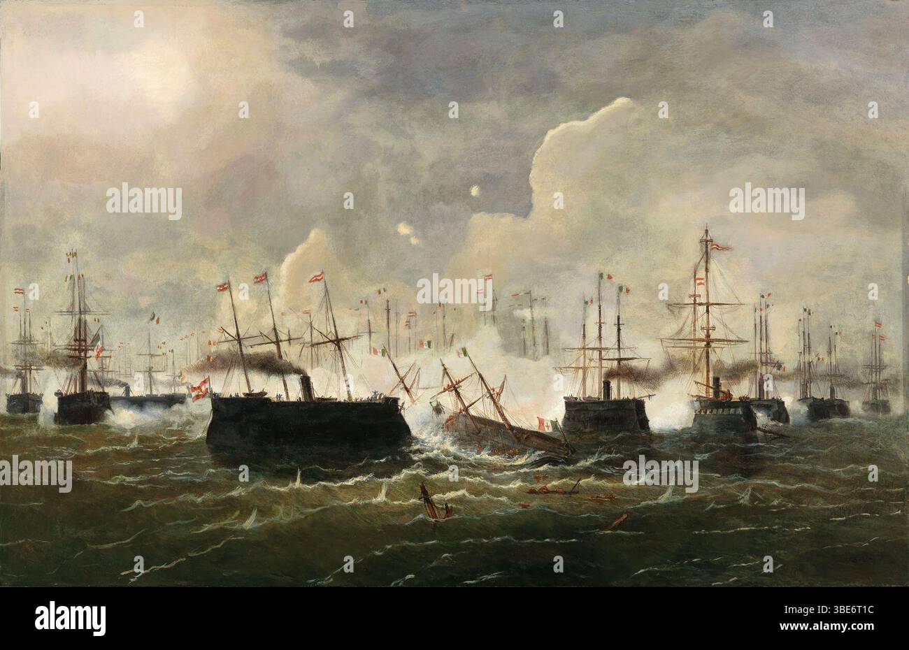 Josef Püttner Seeschlacht bei Lissa. Foto Stock