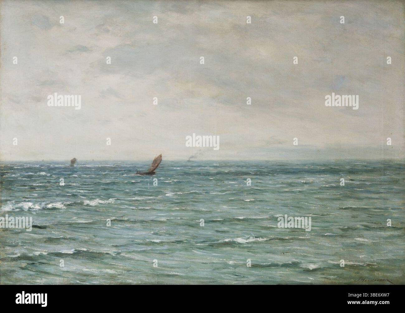 Joseph Henderson - olio su tela firmato nell'angolo inferiore destro misura 72 x 99 cm. Foto Stock