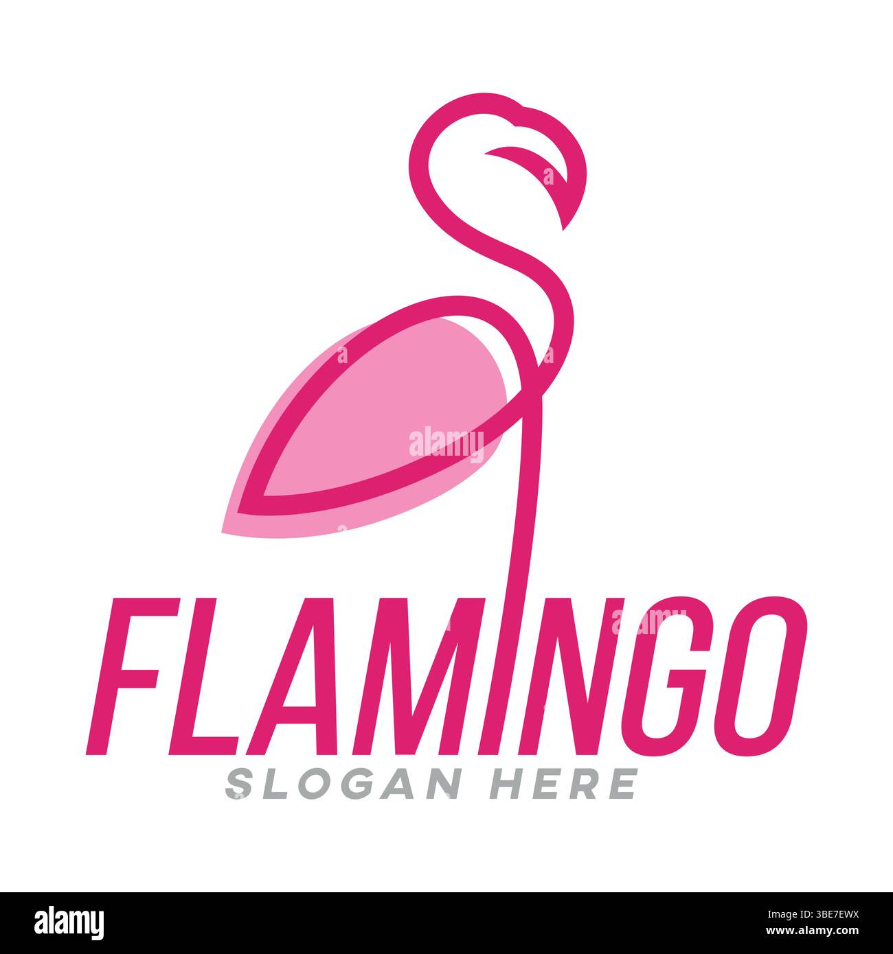 Logo flamingo rosa moderno. Illustrazione vettoriale Illustrazione Vettoriale