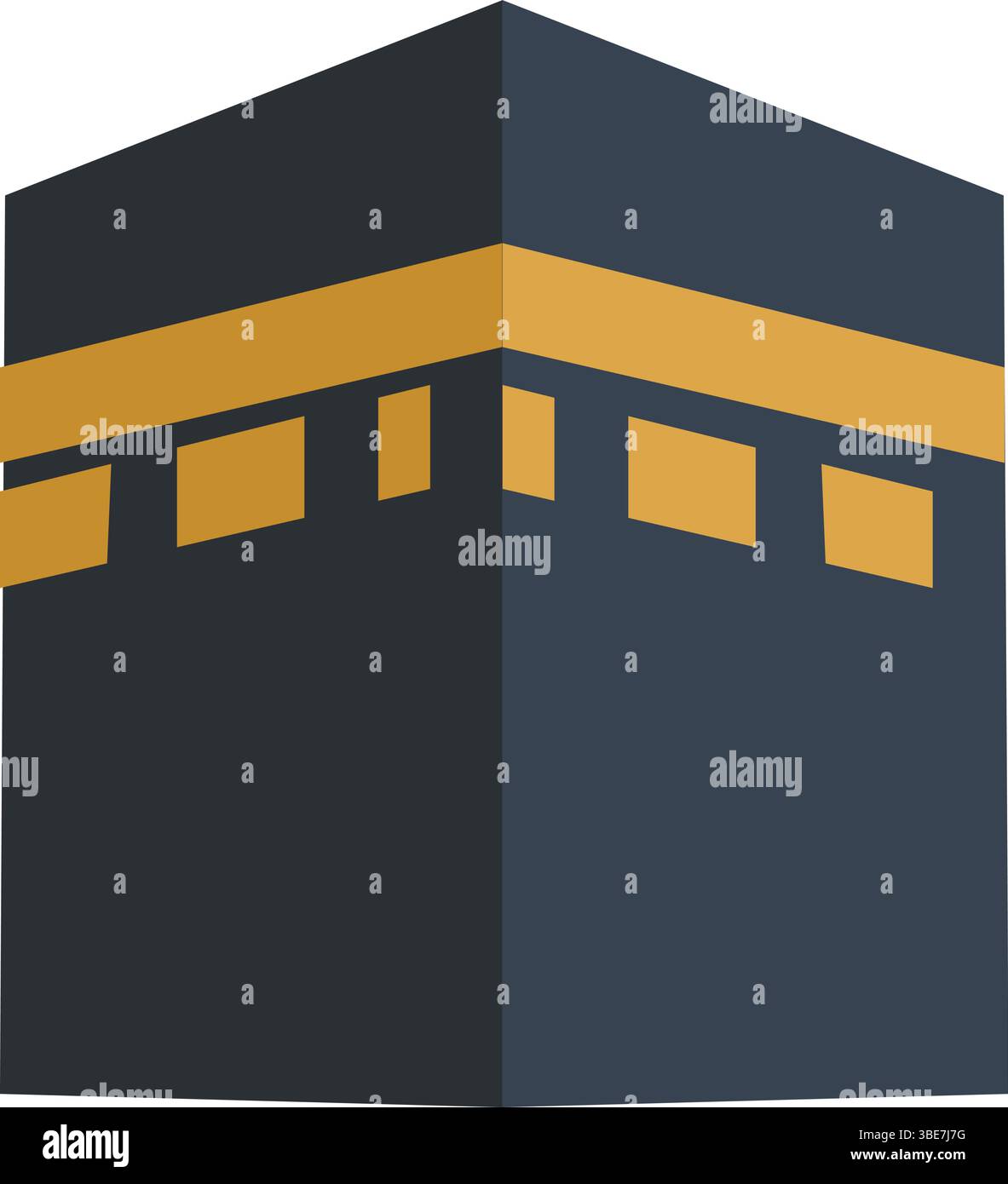 Icona Kaaba Sacro vettore Kaaba simbolo di Kaaba islamico Mecca illustrazione Kaaba Kaaba trasparente PNG icona di pellegrinaggio musulmano Masjid al-Haram Kaaba Illustrazione Vettoriale